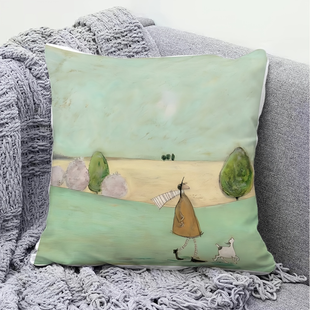 Pillow Insert 18X18 - 1 adet Moda Karikatür Baskılı Yastık