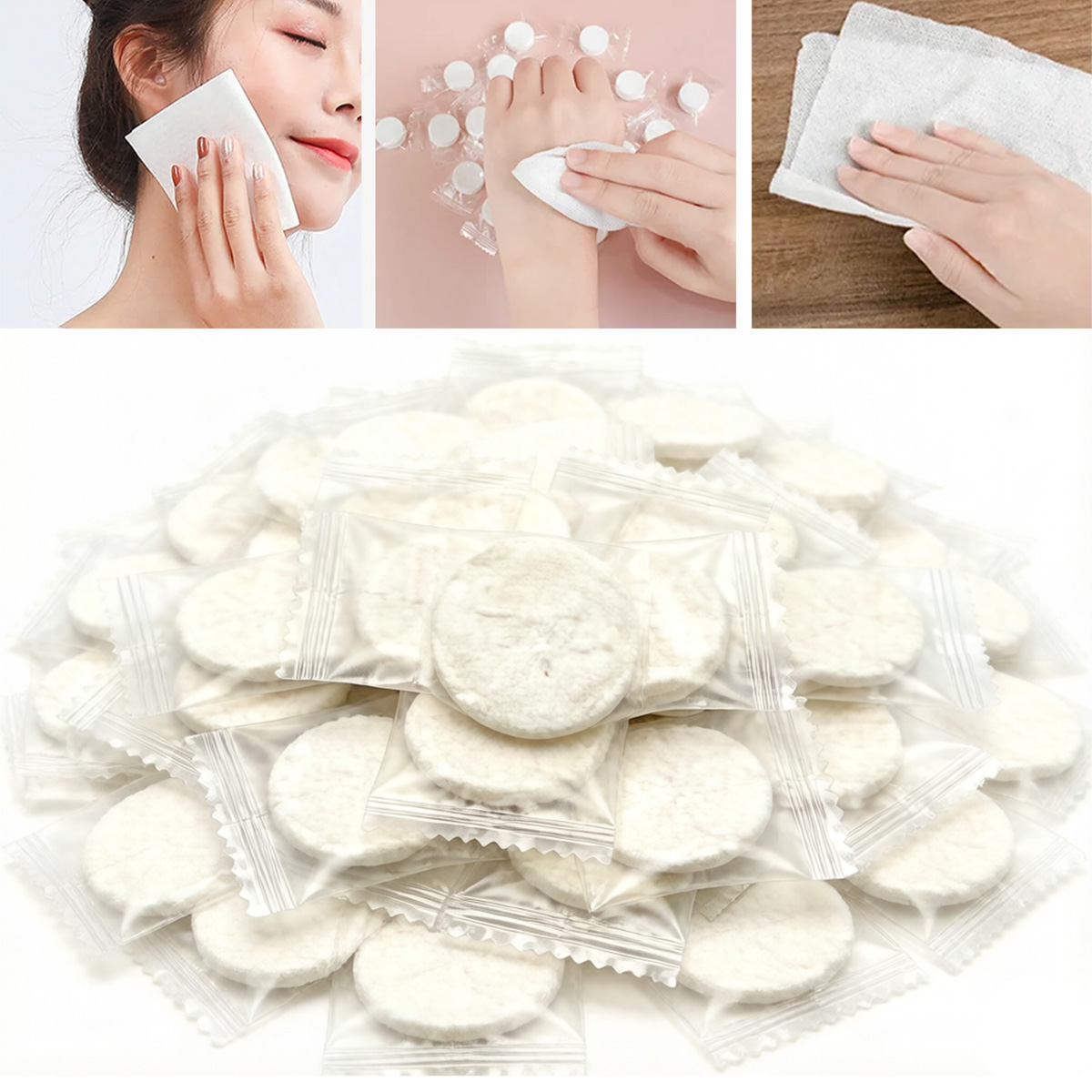 Home Textiles Face Towel - 100 Adet Taşınabilir Sıkıştırılmış Havlu Tek