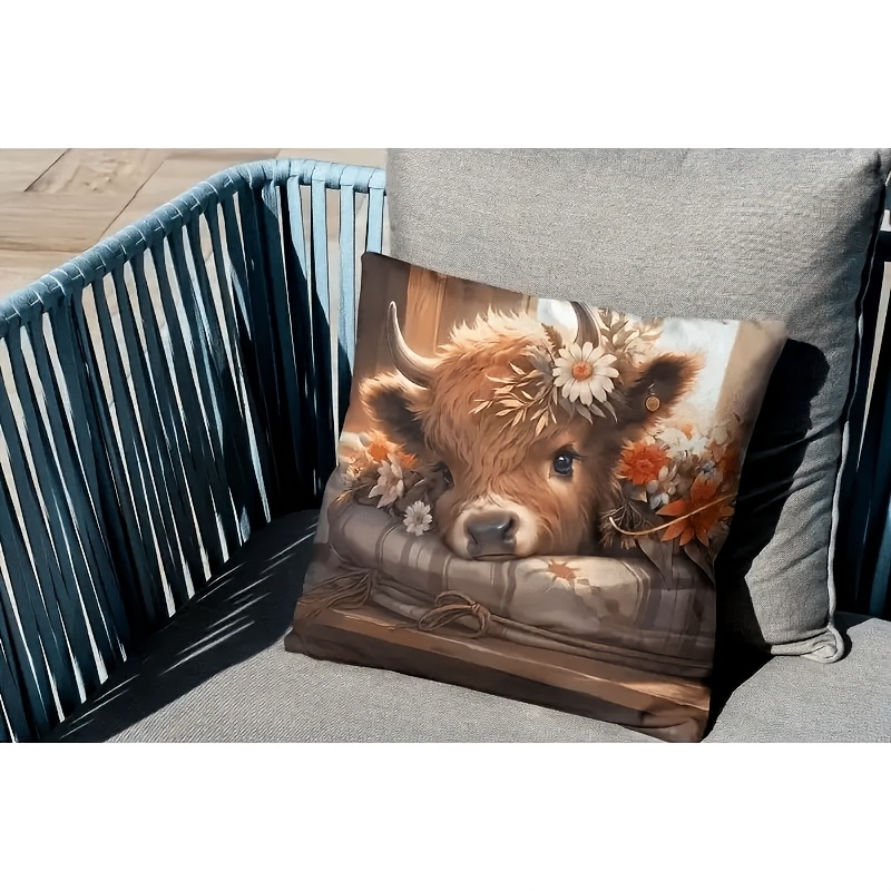 2D Düz - 1 adet Highland İnek  - Pillow Insert 18X18 incelemesi ve fiyatı