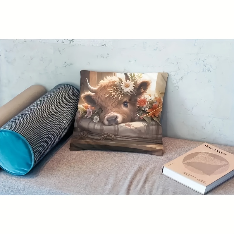 2D Düz - 1 adet Highland İnek  - Pillow Insert 18X18 incelemesi ve fiyatı