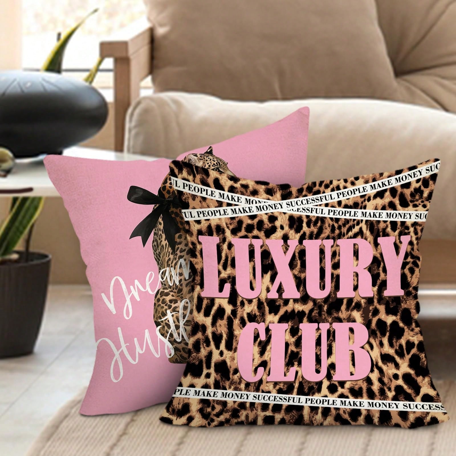 2 adet Leopar Desenli Pembe De - Pillow Insert 18X18 incelemesi ve fiyatı